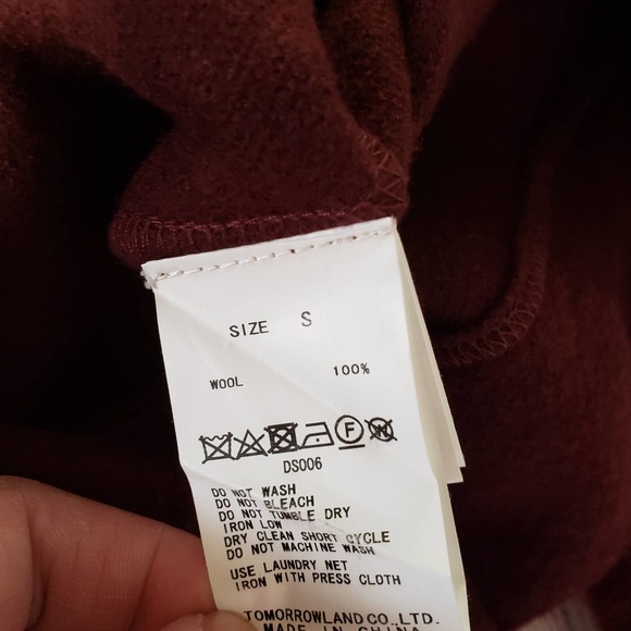 MACPHEE 100% wool maroon red knitwear pullover sweater S - Picture 6 of 8